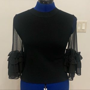 Ruffle Sleeve Knit Top